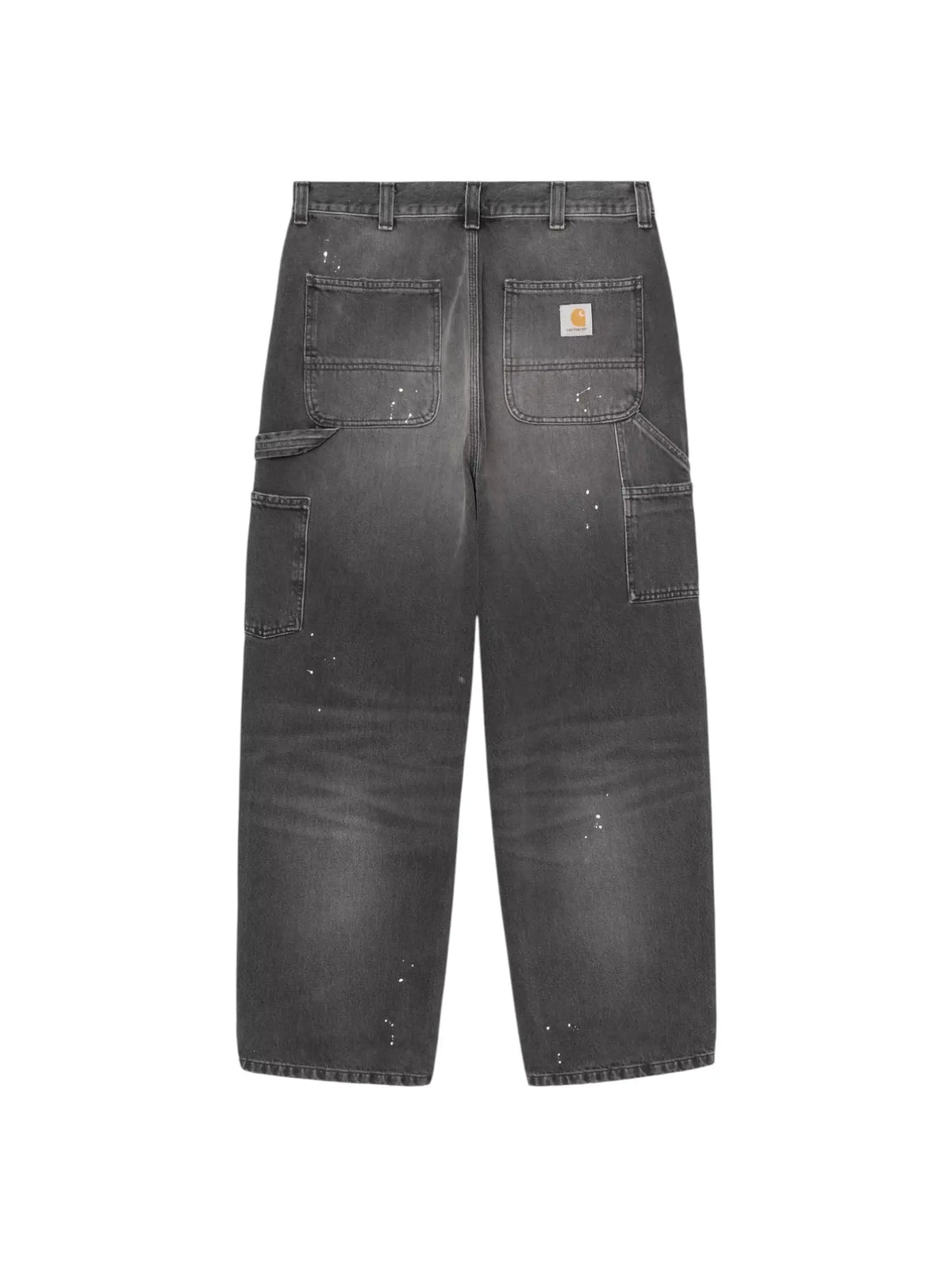 Carhartt Wip OG Single Knee Pant jeans gamba larga con vernice - Black destroy wash splatter