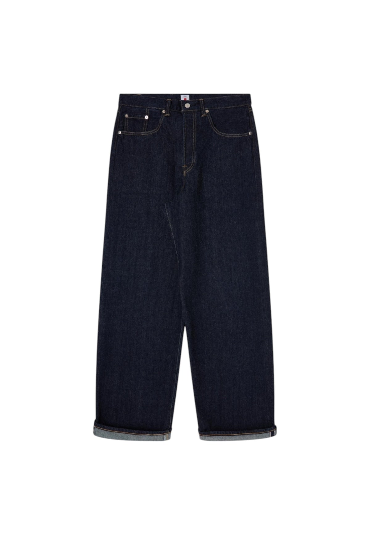 Edwin Japan wide denim pants jeans tela giapponese gamba larga - blue rinsed