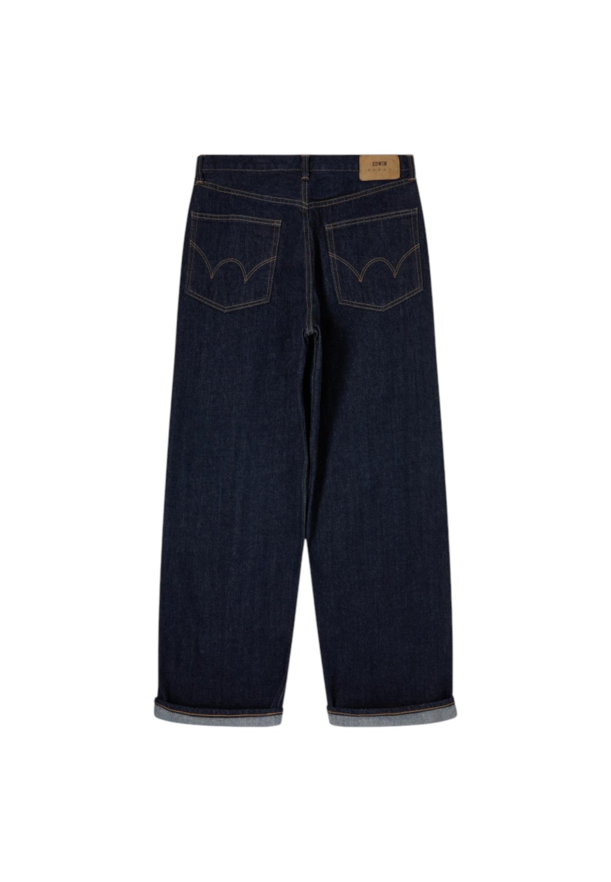 Edwin Japan wide denim pants jeans tela giapponese gamba larga - blue rinsed