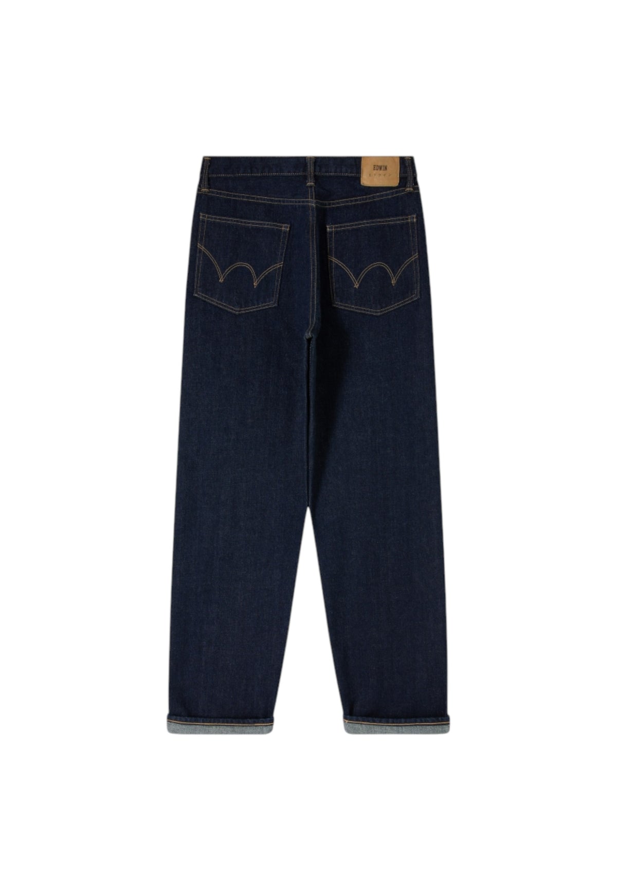 Edwin Japan loose fit denim pants jeans tela giapponese gamba dritta - blue rinsed