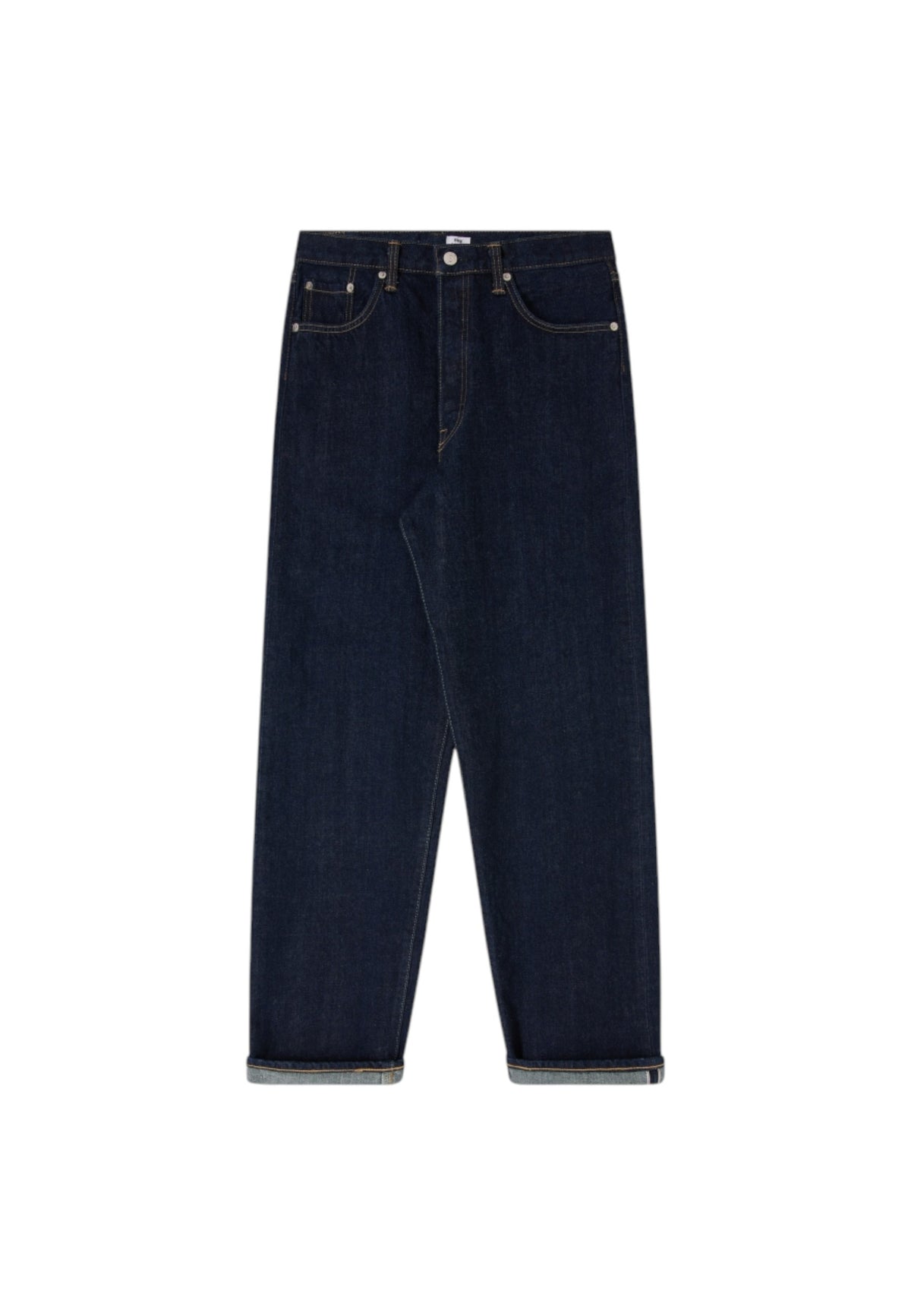 Edwin Japan loose fit denim pants jeans tela giapponese gamba dritta - blue rinsed