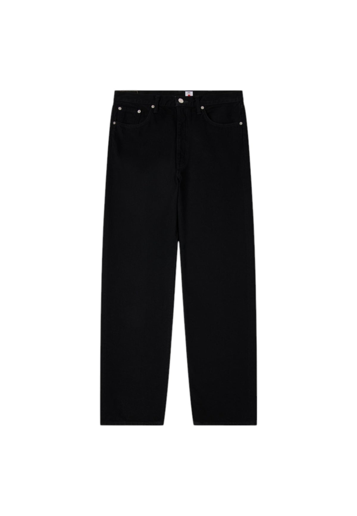 Edwin Japan loose fit denim pants jeans tela giapponese gamba dritta - unwashed black