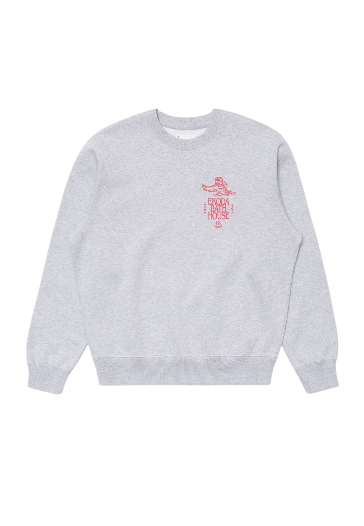 Edwin Ekoda bath house sweatshirt felpa girocollo con grafica - grey marl