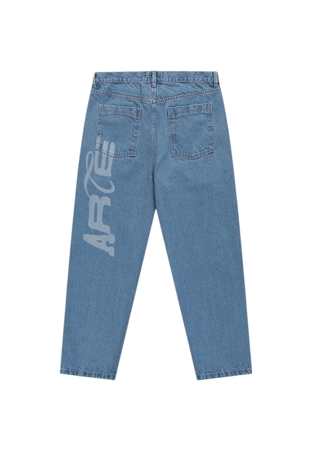 Arte Antwerp Stencil uniform denim pants jeans gamba dritta con grafica - blu denim bleach