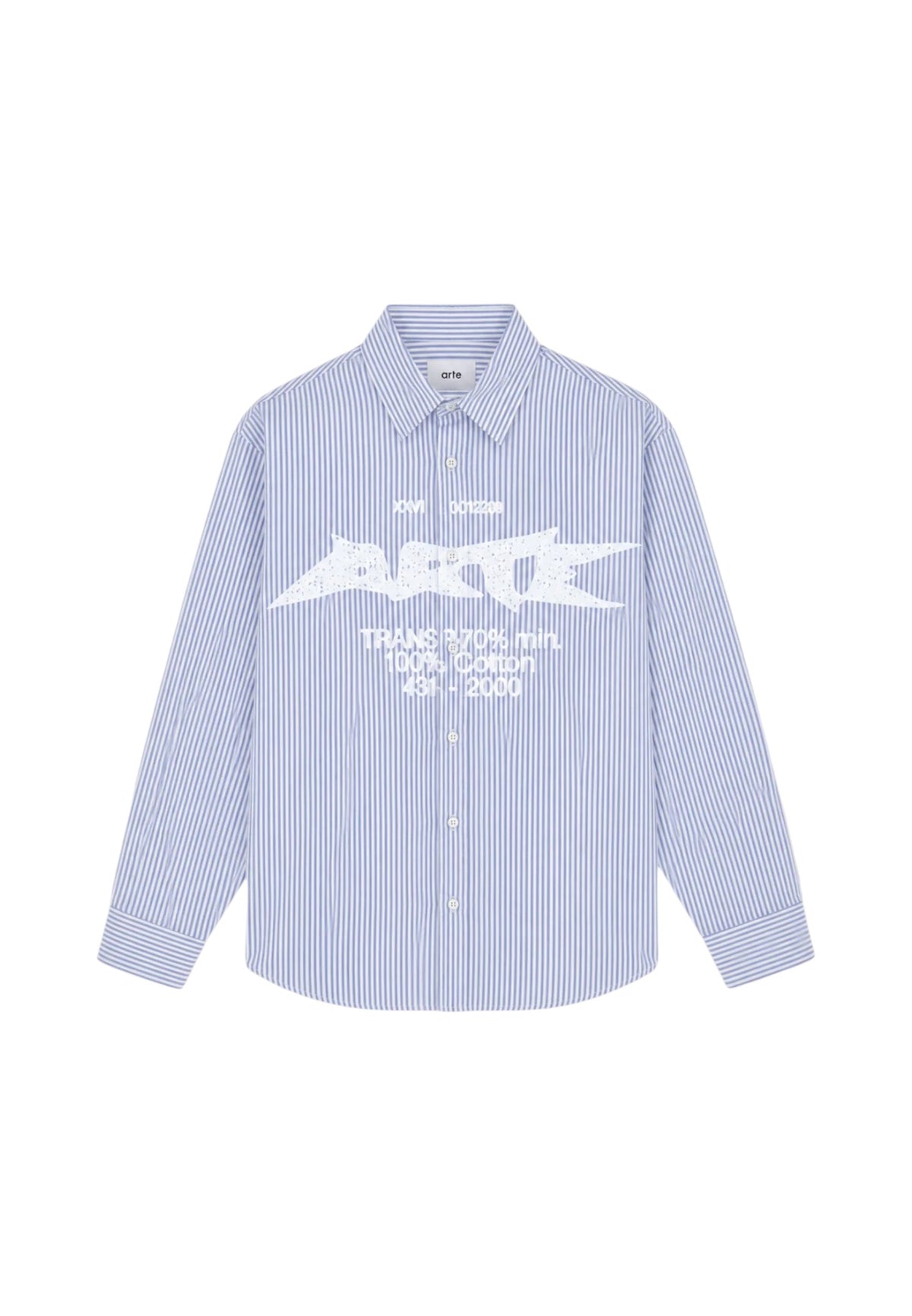 Arte Antwerp Composition gallery Graphic Shirt camicia a righe con grafica - blue