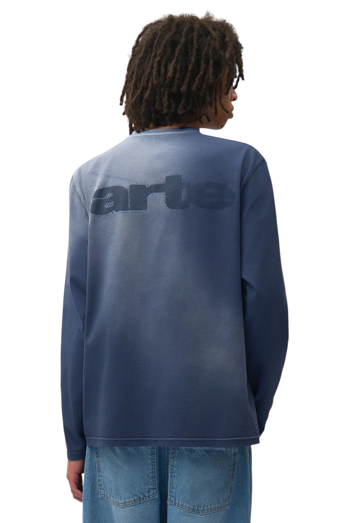 Arte Antwerp Stencil sunfaded Longsleeve t-shirt maniche lunghe - Navy