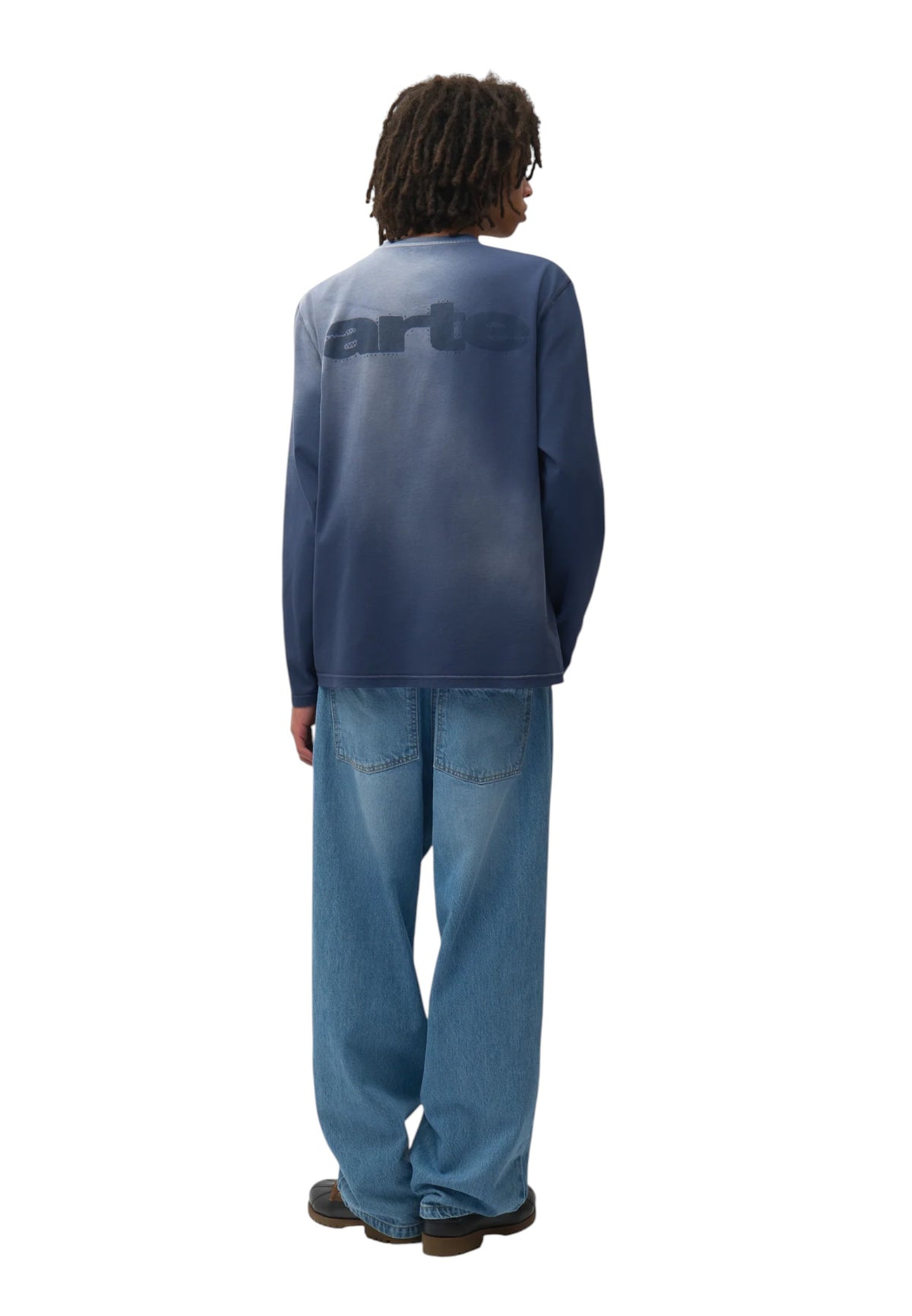 Arte Antwerp Stencil sunfaded Longsleeve t-shirt maniche lunghe - Navy