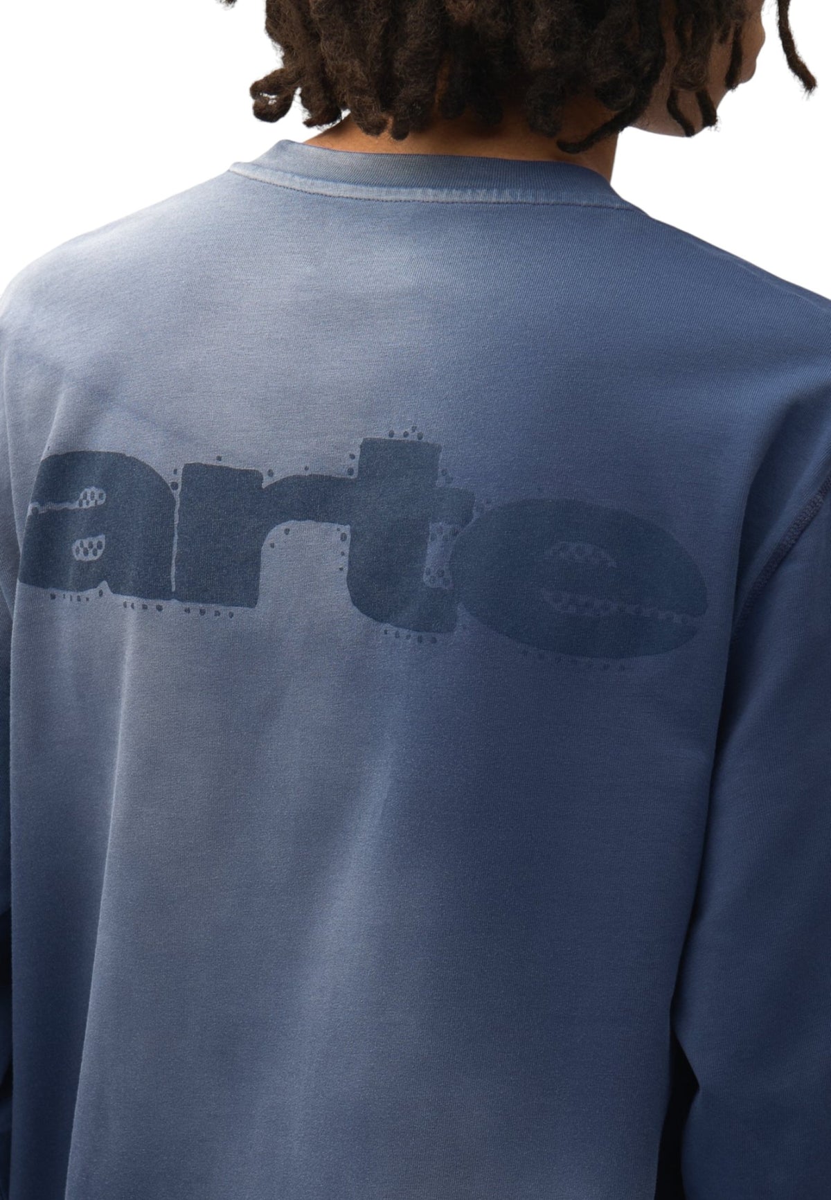 Arte Antwerp Stencil sunfaded Longsleeve t-shirt maniche lunghe - Navy