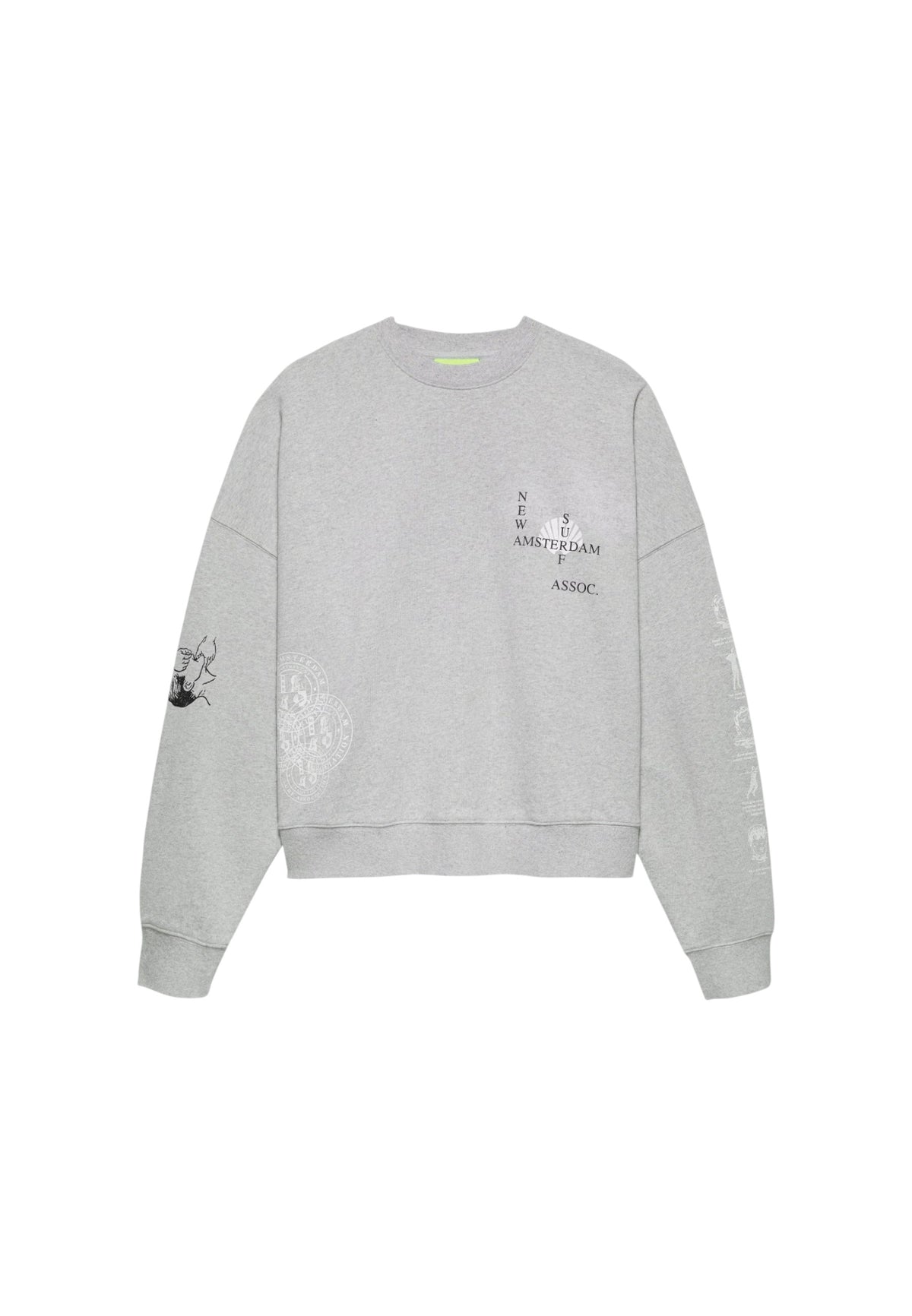 New Amsterdam Surf association knocked crewneck felpa girocollo - grey melange