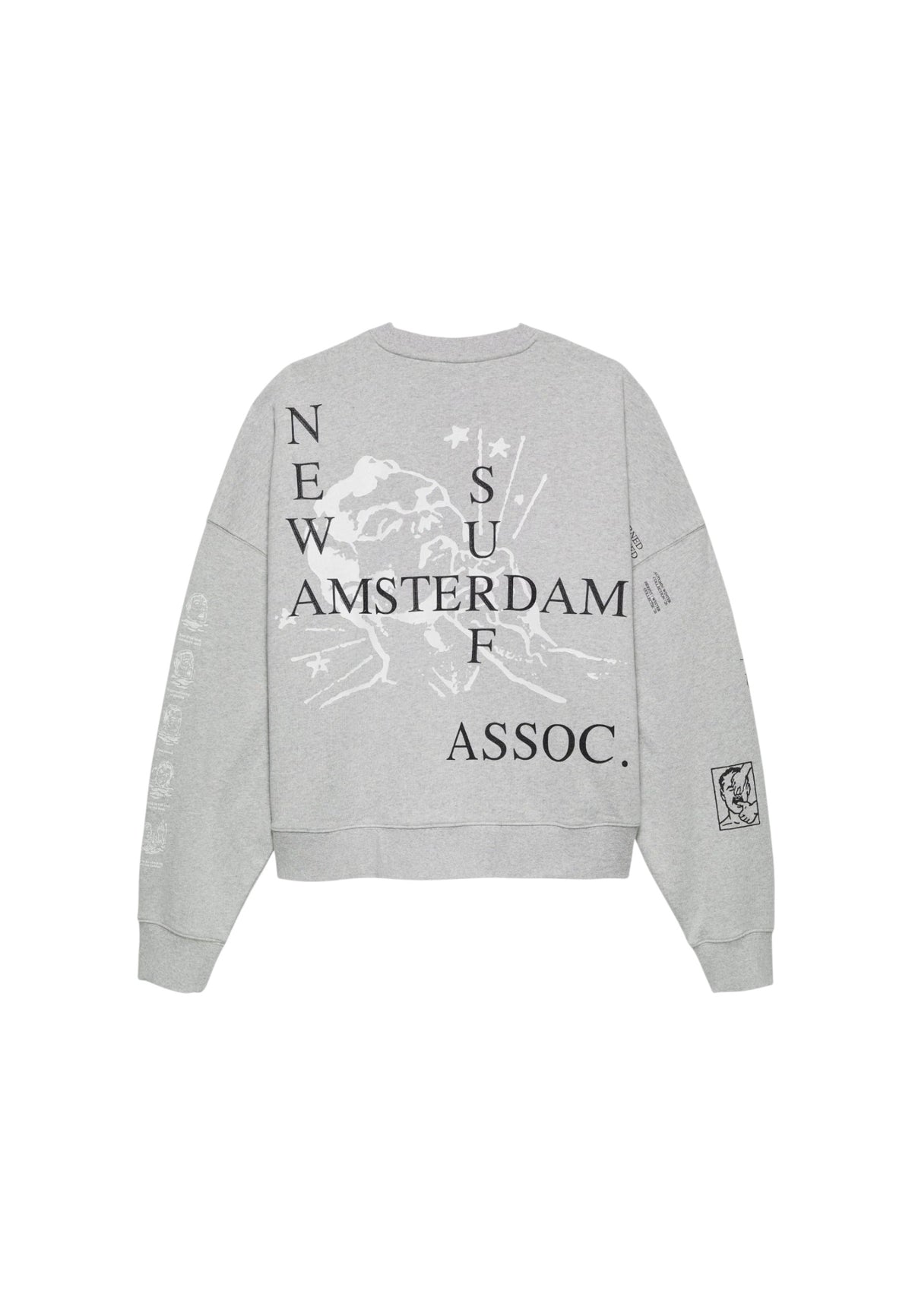 New Amsterdam Surf association knocked crewneck felpa girocollo - grey melange
