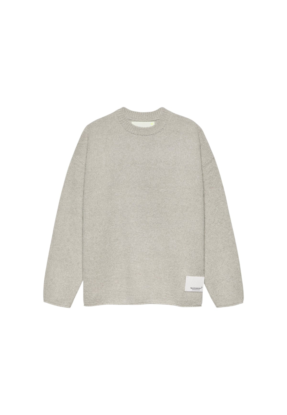 New Amsterdam Surf association knitted stamp crewneck maglione oversize - grey melange