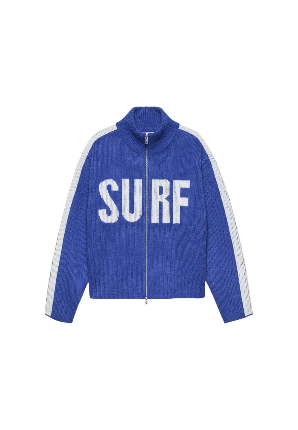 New Amsterdam Surf association zip trough knitted zip sweater maglione con zip - cobalt blu