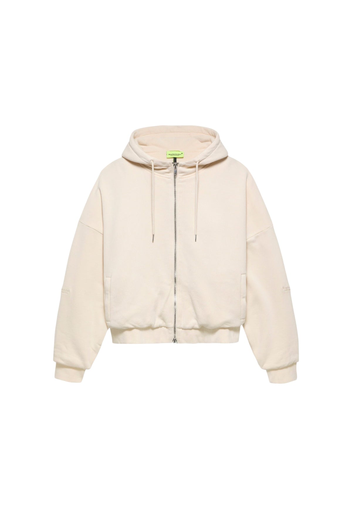 New Amsterdam surf association Double layered hoodie felpa con cappuccio e zip - bone