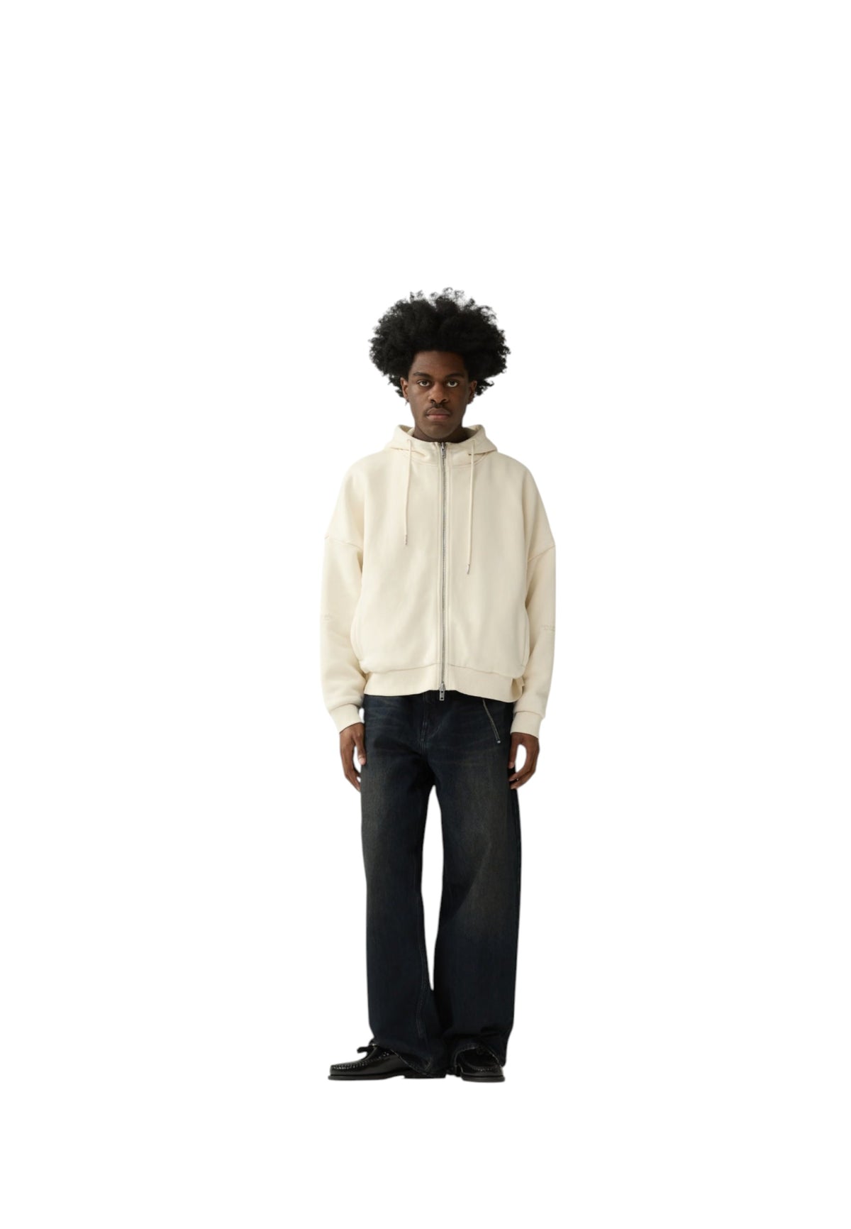 New Amsterdam surf association Double layered hoodie felpa con cappuccio e zip - bone