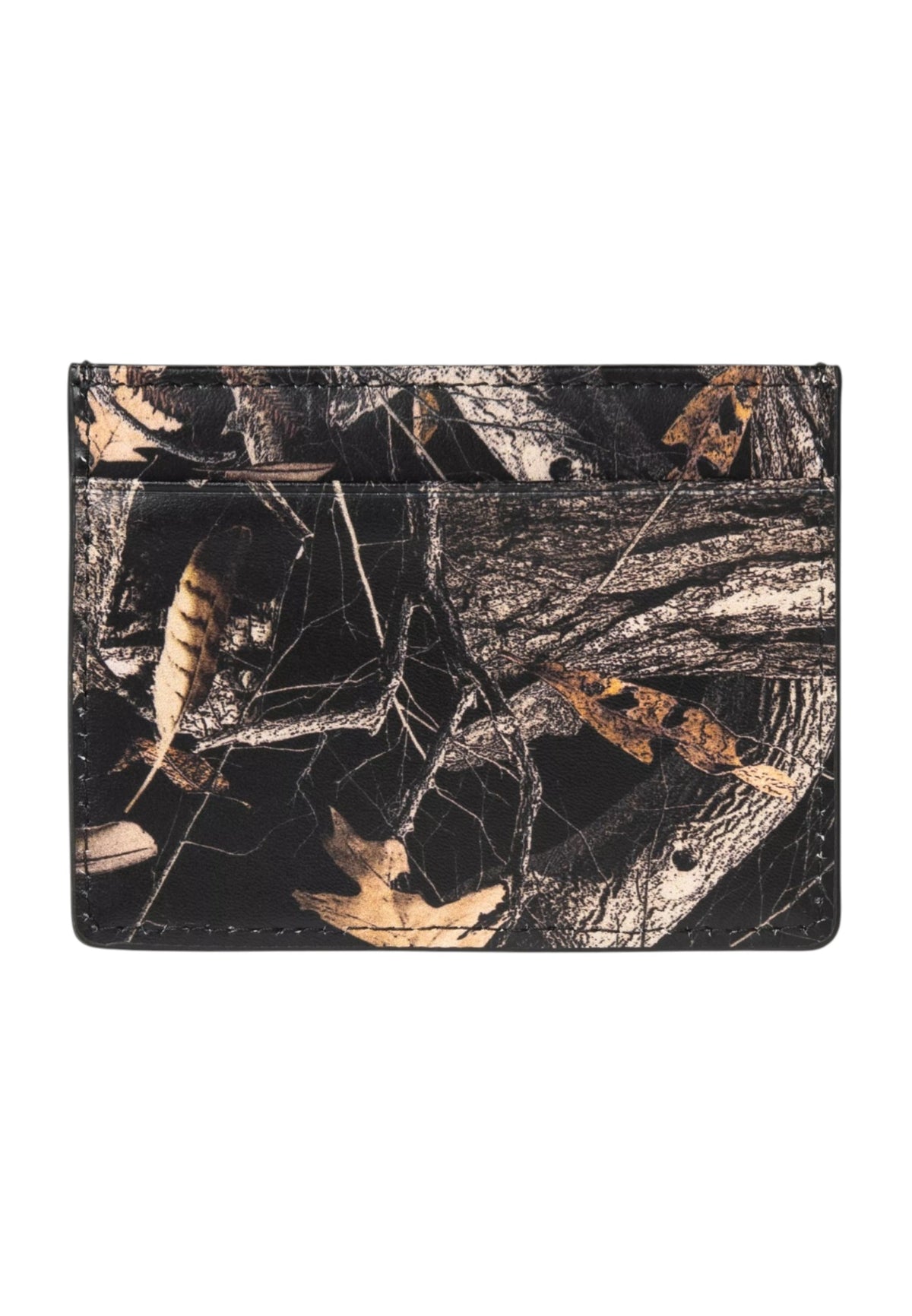 Carhartt Wip Vegas Cardholder portacarte in pelle - Camo Feather Tree, Black