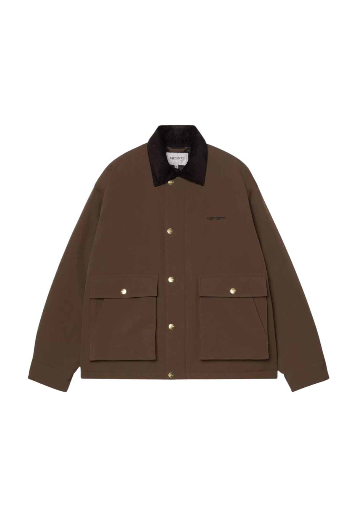 Carhartt Wip Quentin Jacket giacca invernale idrorepellente con colletto - Tobacco / Black