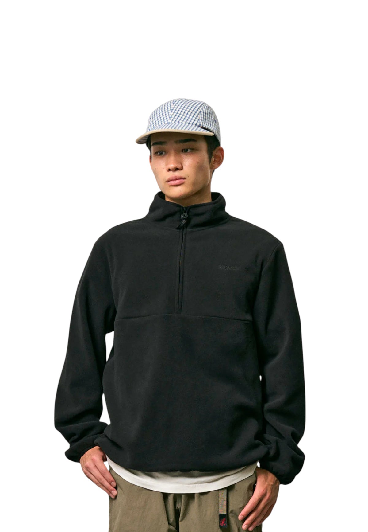Gramicci Thermal fleece pullover felpa termica con collo alto e zip - black