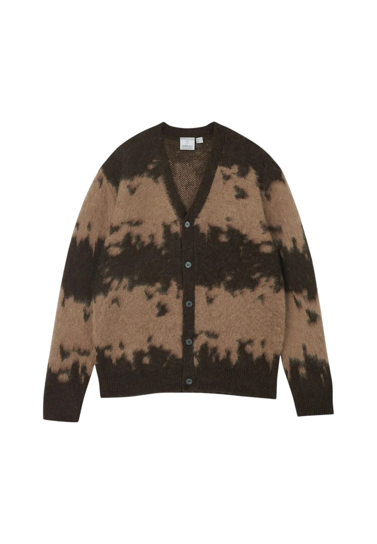 Gramicci Mohair splatter cardigan - taupe splatter