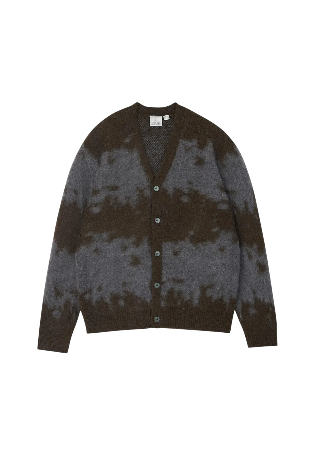 Gramicci Mohair splatter cardigan - slate splatter