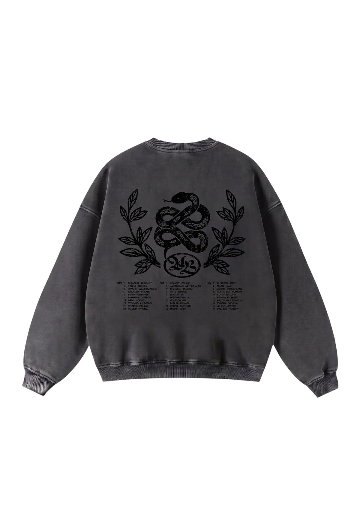 Vertere Mercy sweater felpa girocollo boxy fit - Washed black