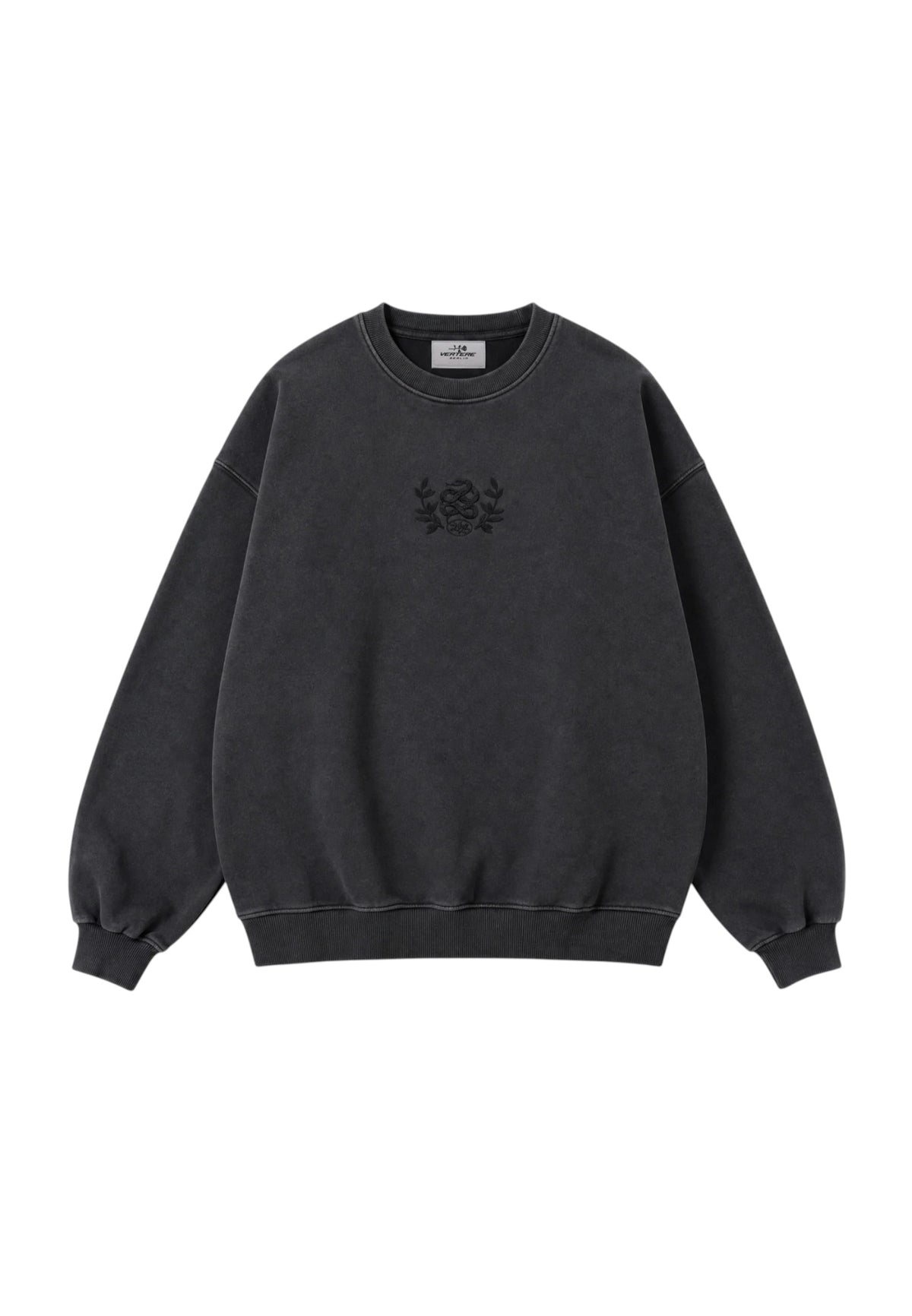 Vertere Mercy sweater felpa girocollo boxy fit - Washed black