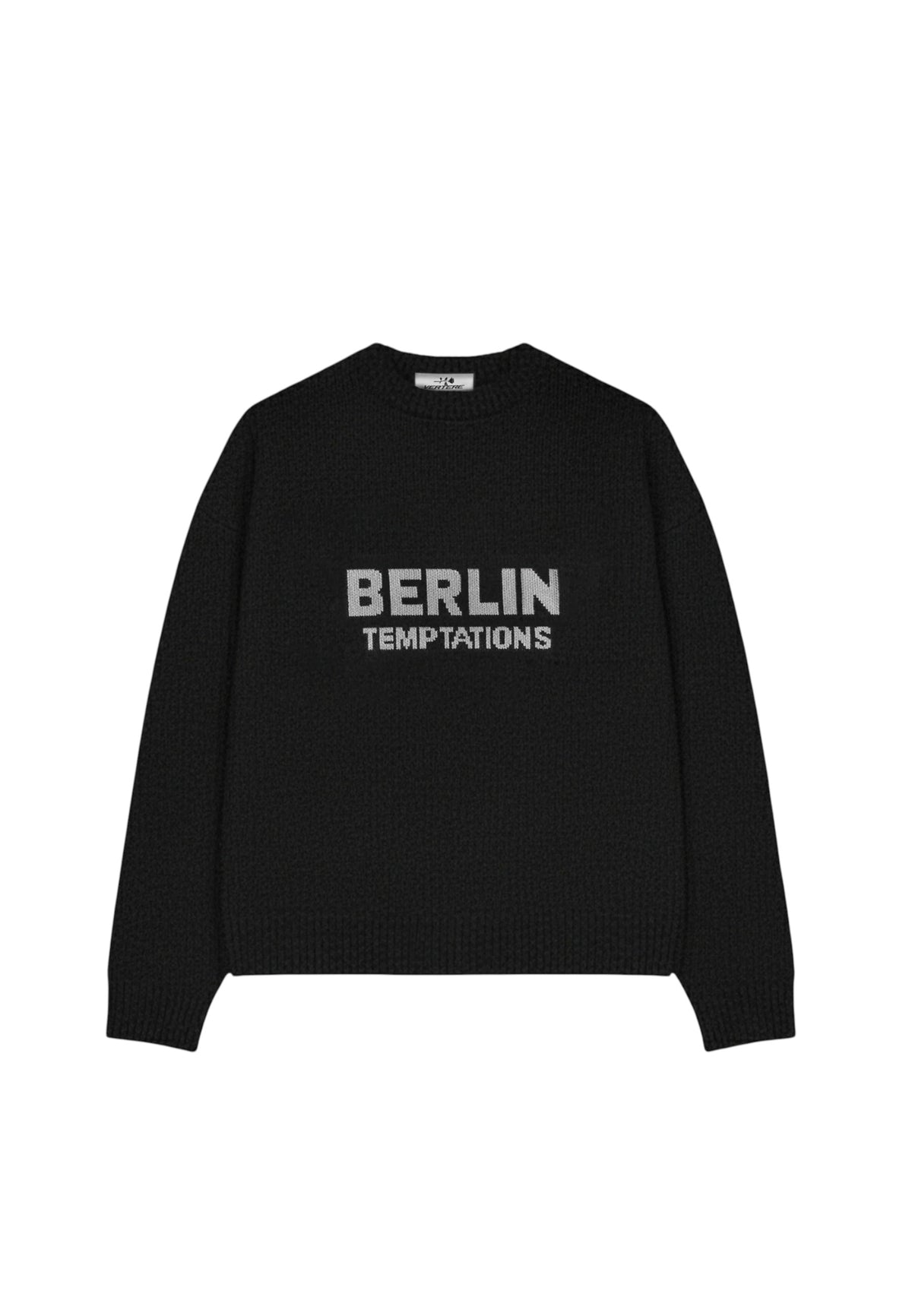 Vertere Temptation knit sweater maglioncino in cotone con grafica - Black