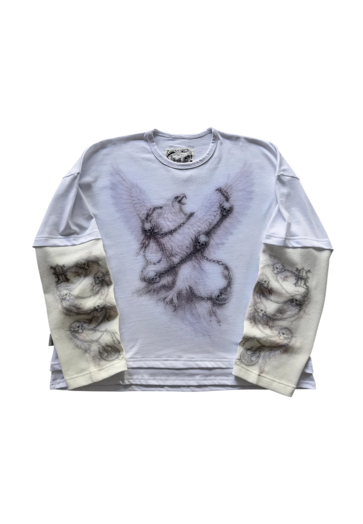 Himes double longsleeve t-shirt manica lunga - white
