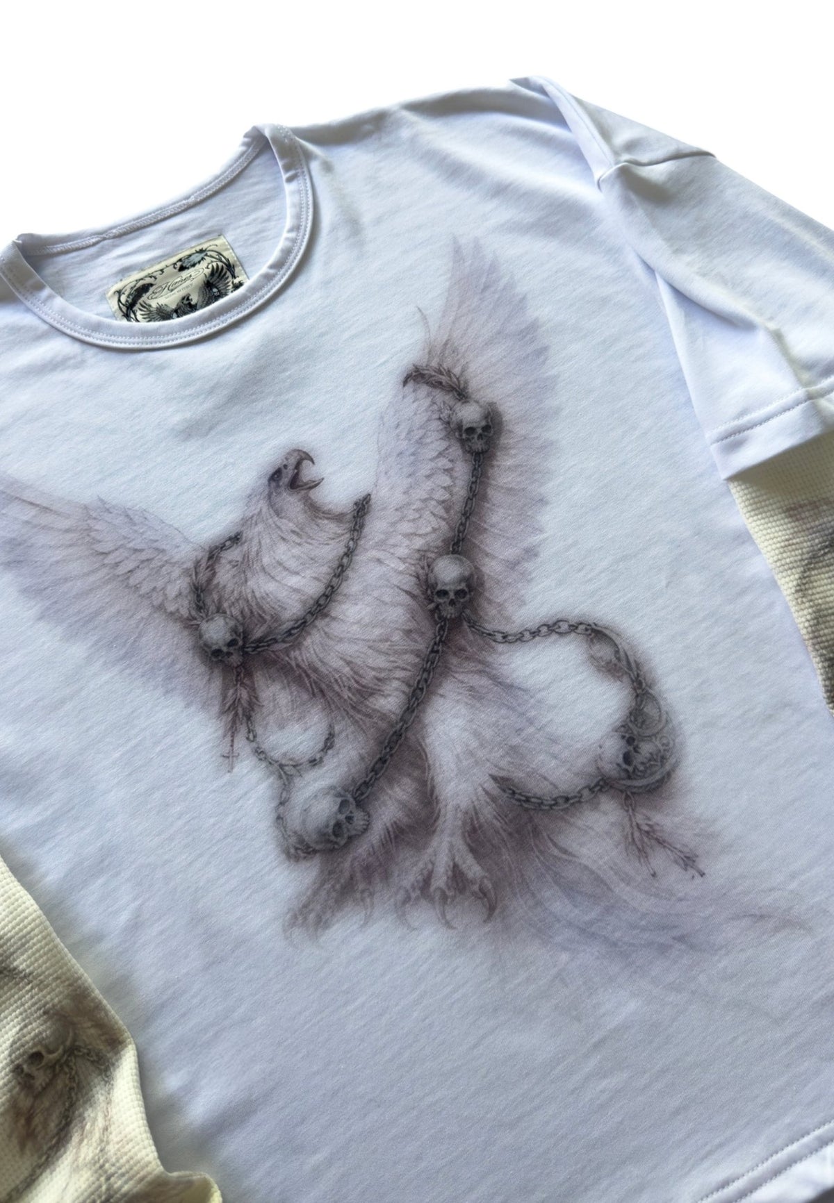 Himes double longsleeve t-shirt manica lunga - white