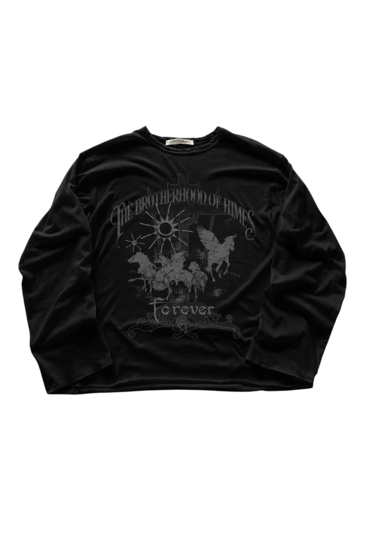 Himes The Brotherhood of Himes longsleeve t-shirt manica lunga in cotone leggero - black