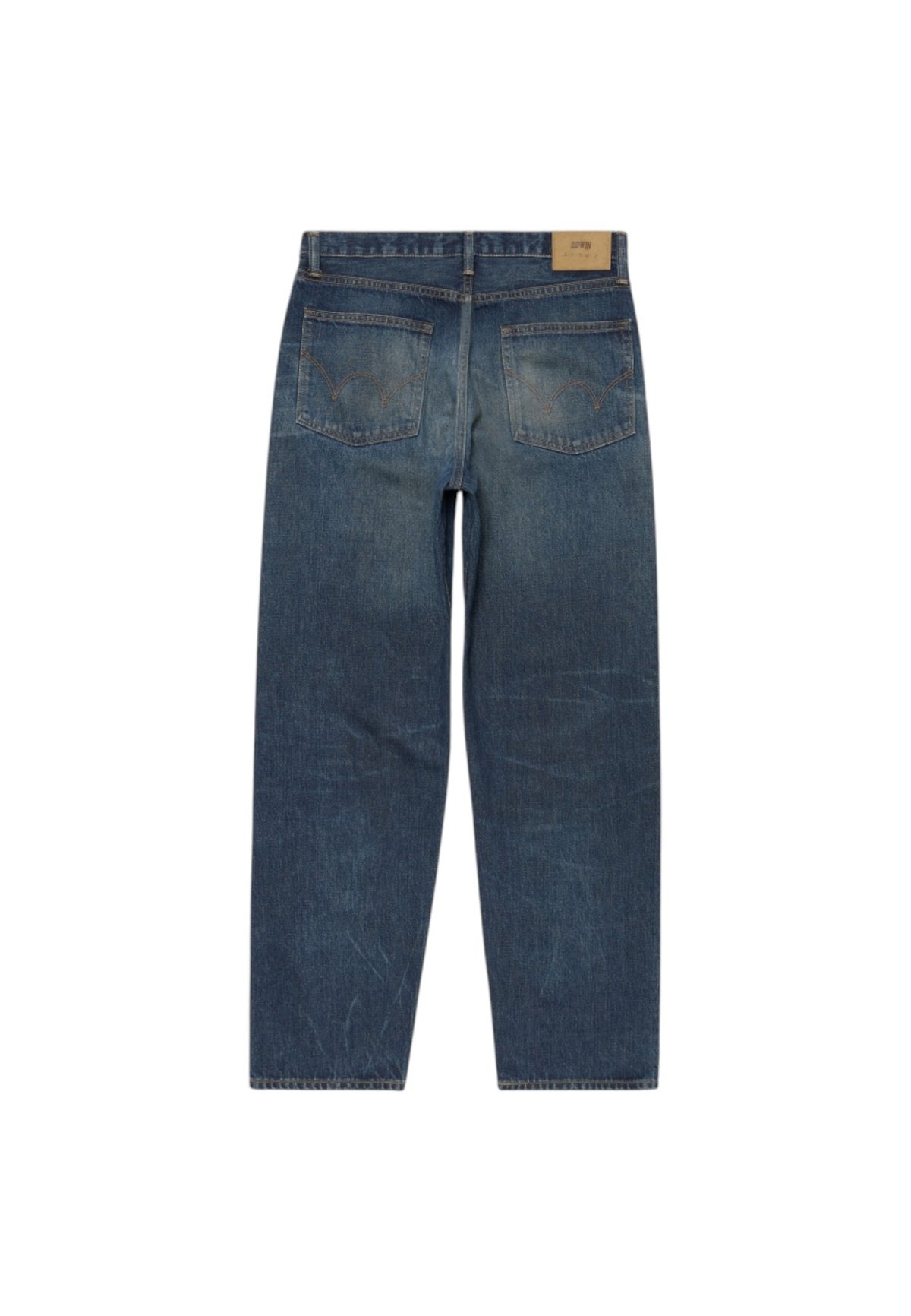 Edwin Japan loose fit denim pants jeans tela giapponese gamba dritta - dark used