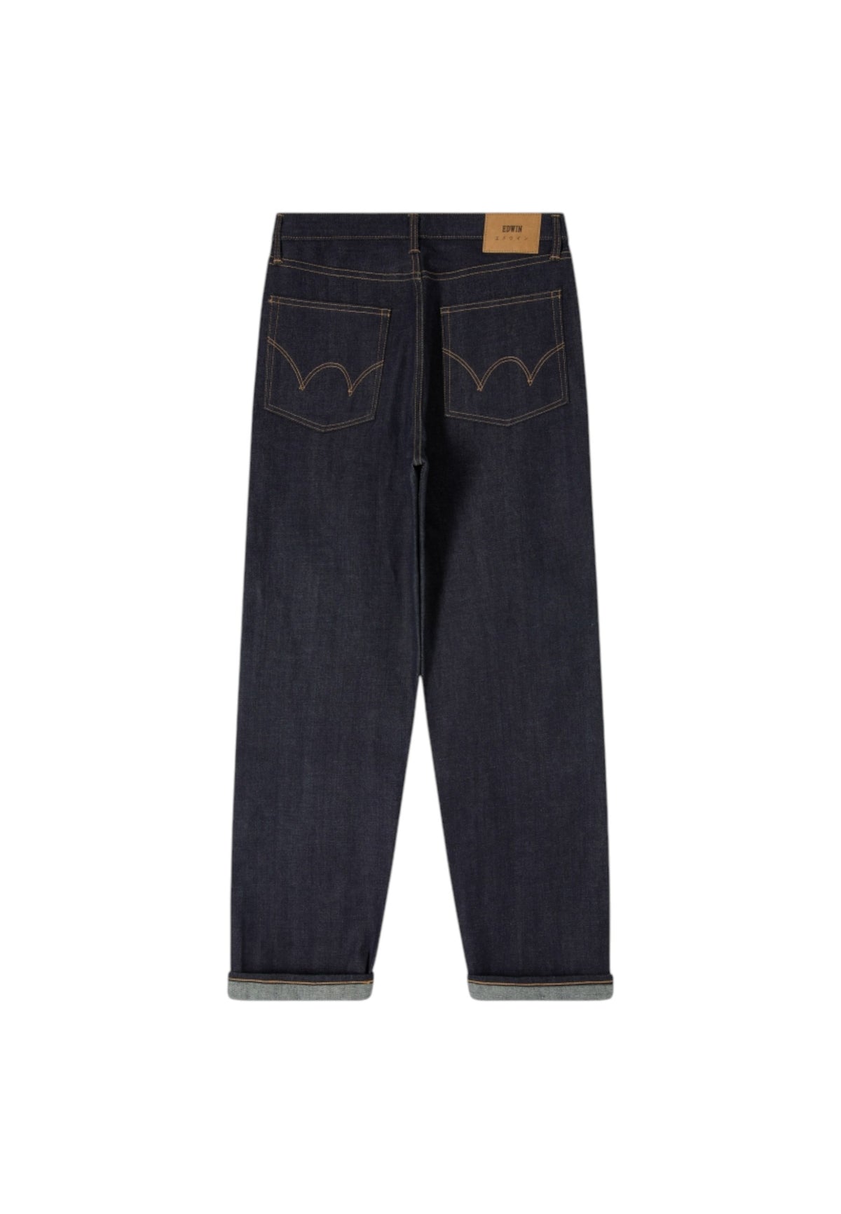 Edwin Japan loose fit denim pants jeans tela giapponese gamba dritta - unwashed blue