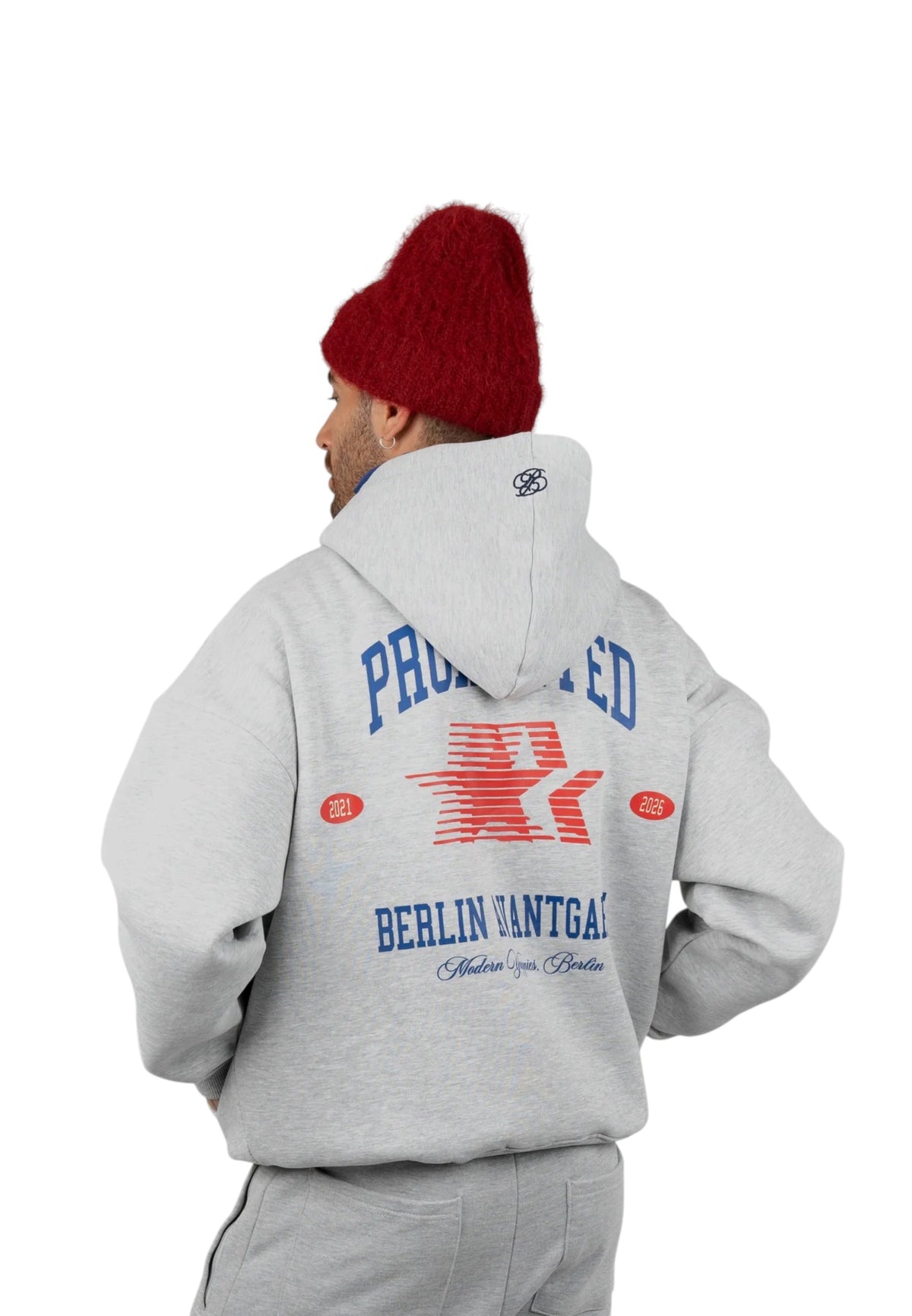 Prohibited Berlin avantgarde Hoodie - melange grey