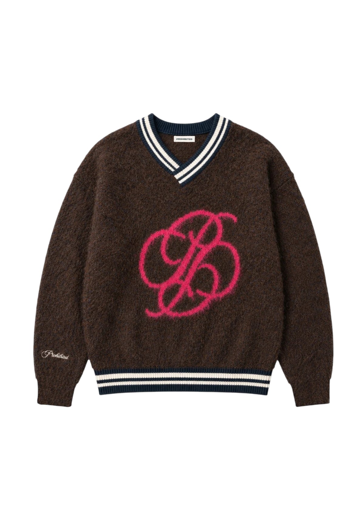 Prohibited Fuzzy knit sweater - brown