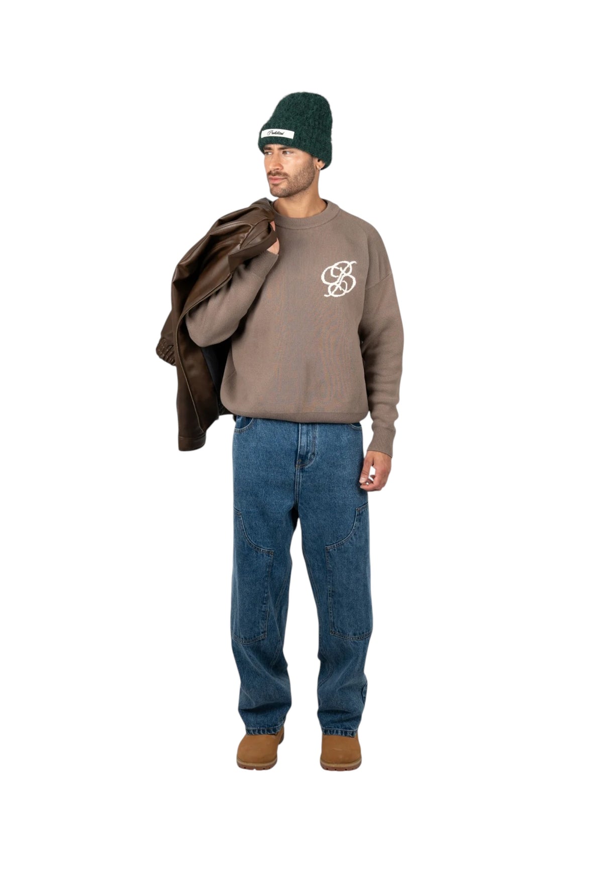 Prohibited Academy knit sweater - stone grey
