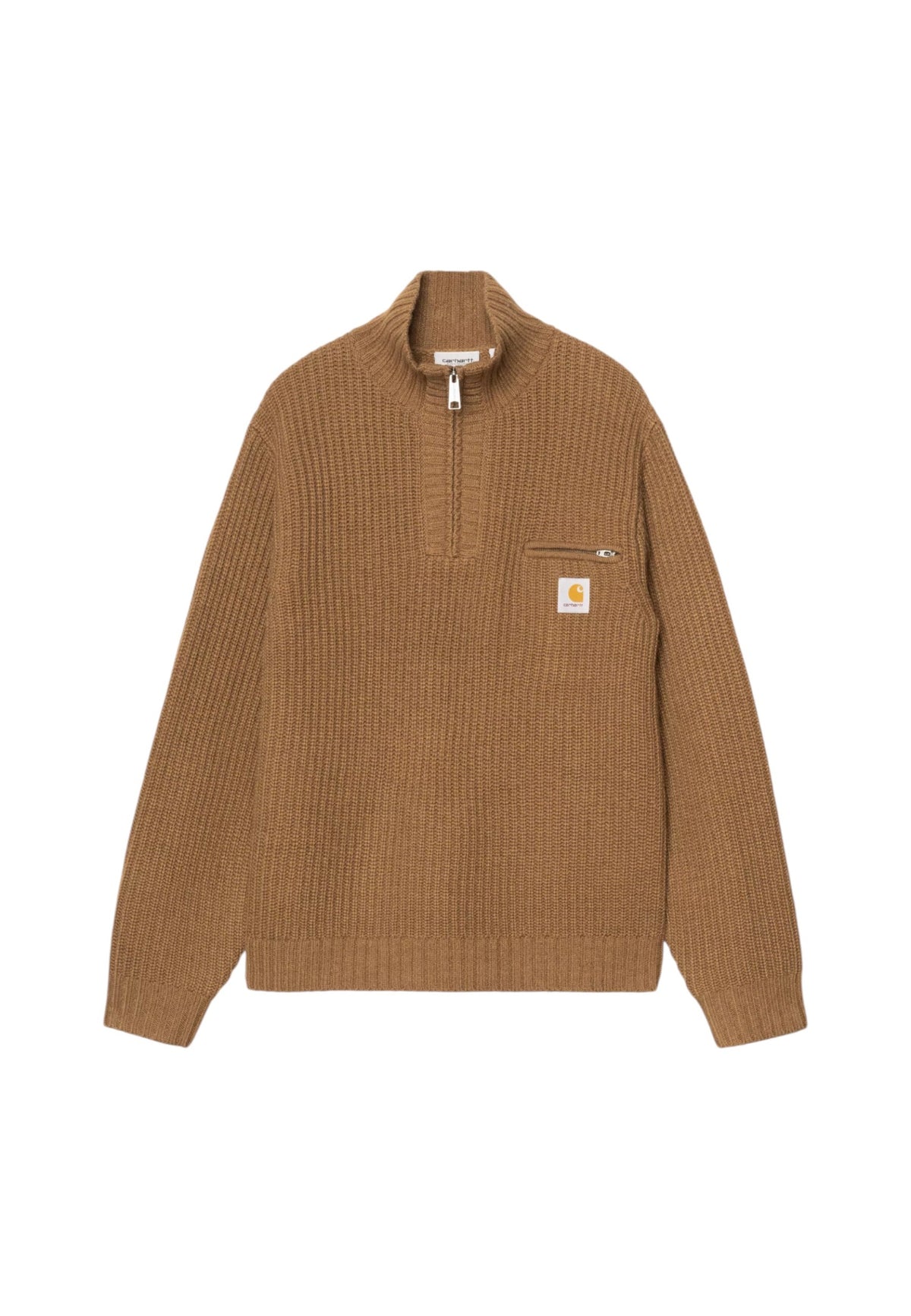 Carhartt Wip Detroit Half Zip Sweater maglione collo alto con mezza zip - WIP H Brown