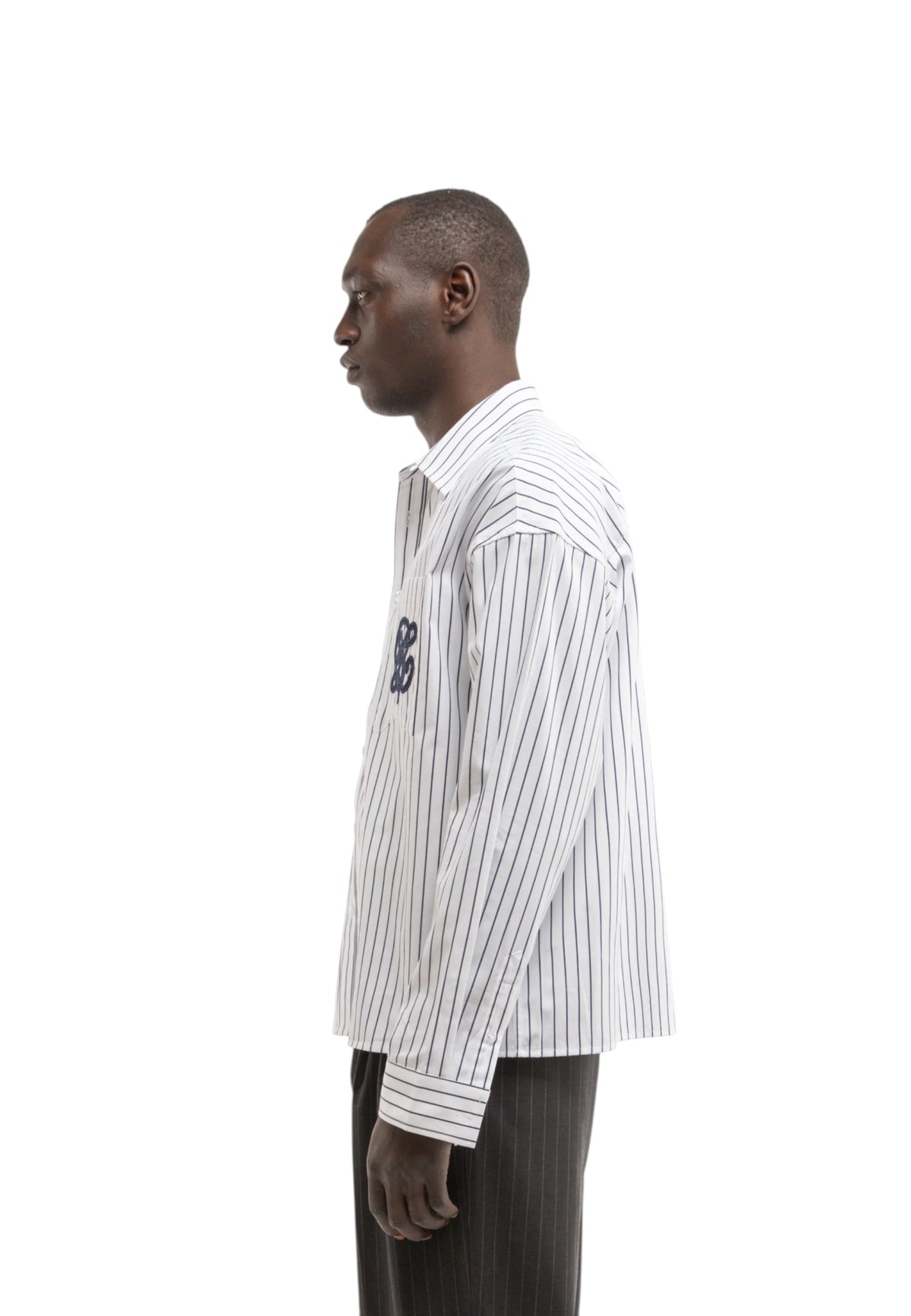 Reternity La rayee shirt - White/Navy