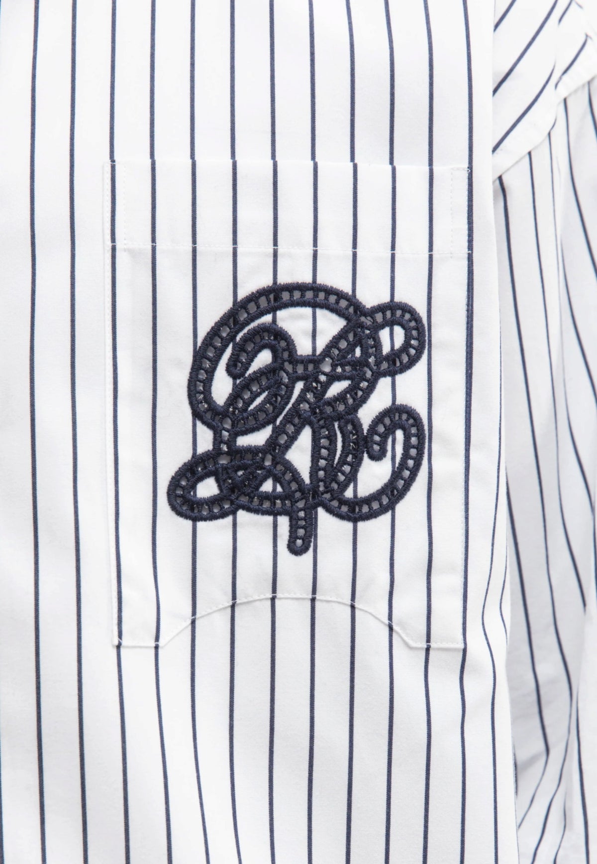 Reternity La rayee shirt - White/Navy
