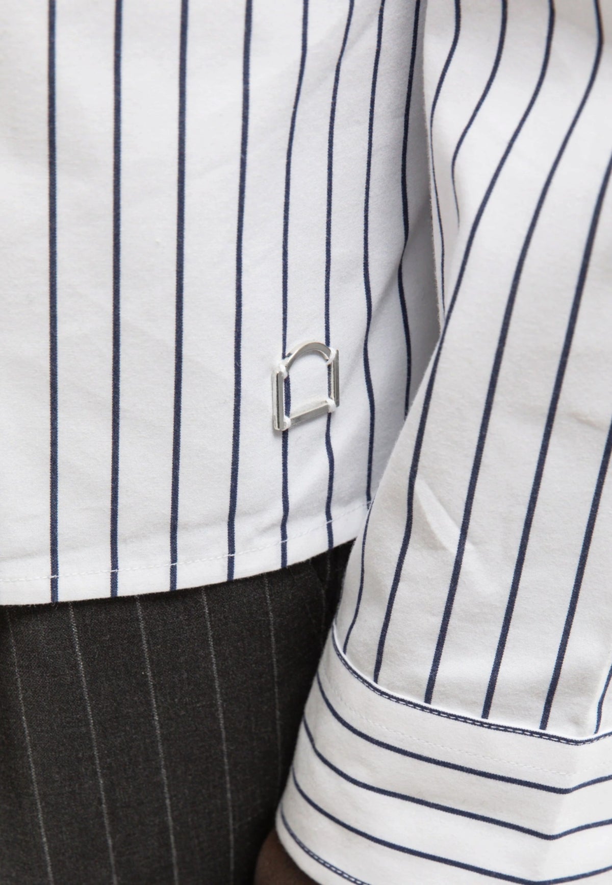 Reternity La rayee shirt - White/Navy