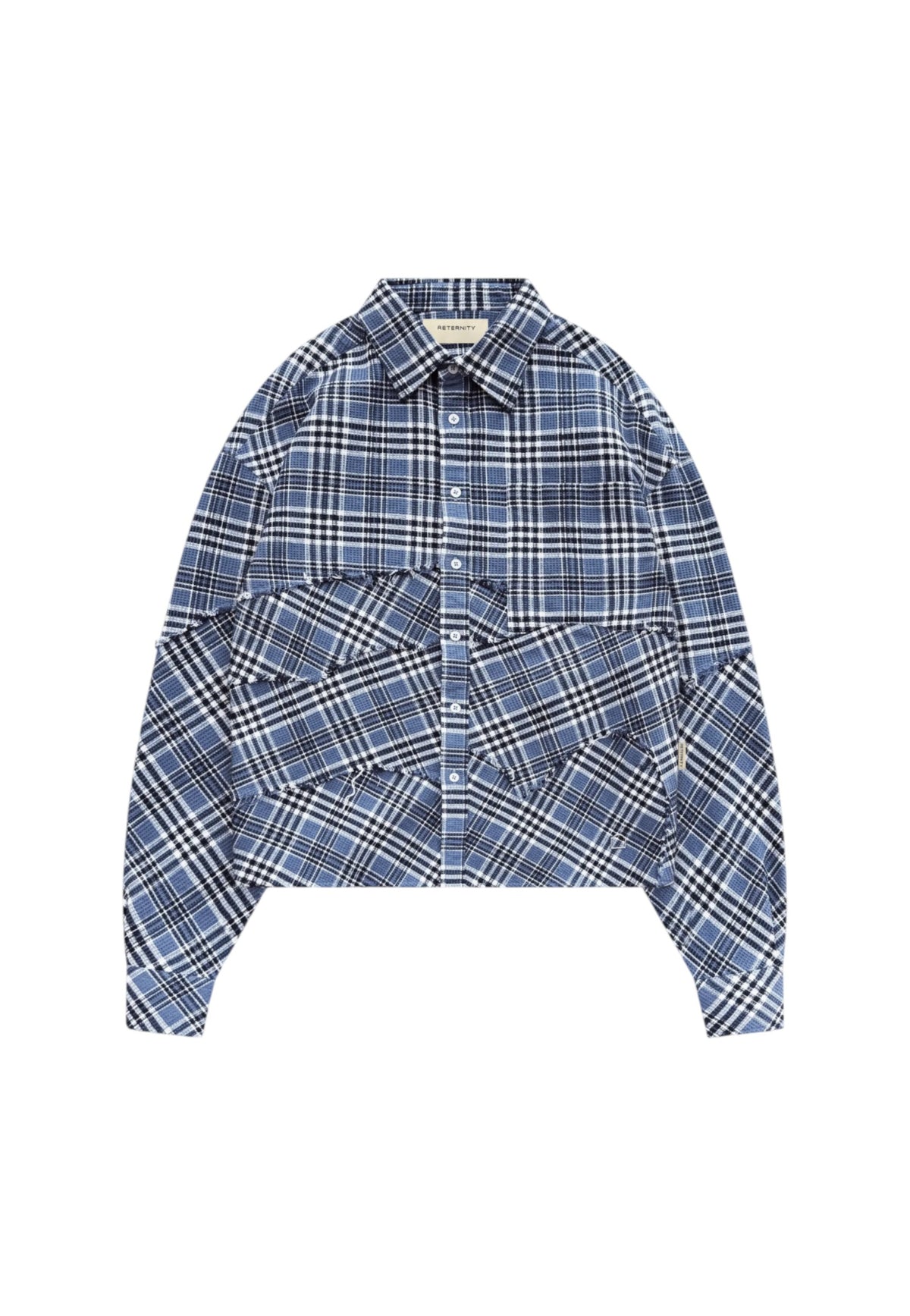 Reternity Le tissè waffle shirt camicia a quadri- Blue