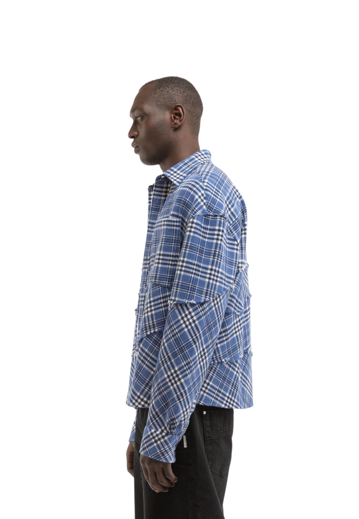 Reternity Le tissè waffle shirt camicia a quadri- Blue