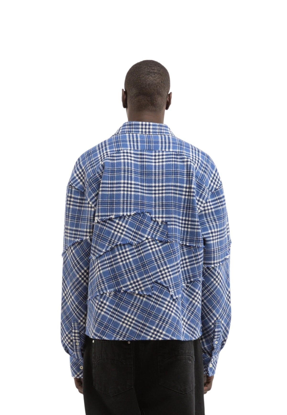 Reternity Le tissè waffle shirt camicia a quadri- Blue