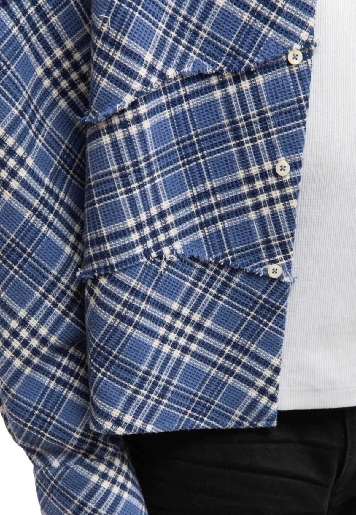 Reternity Le tissè waffle shirt camicia a quadri- Blue