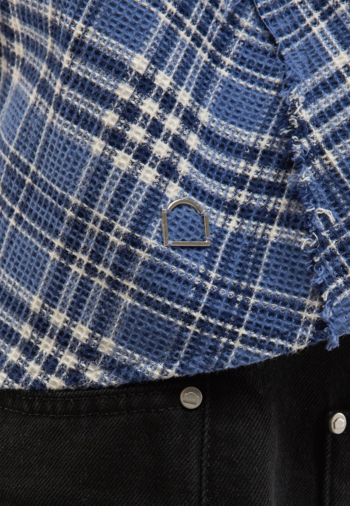 Reternity Le tissè waffle shirt camicia a quadri- Blue