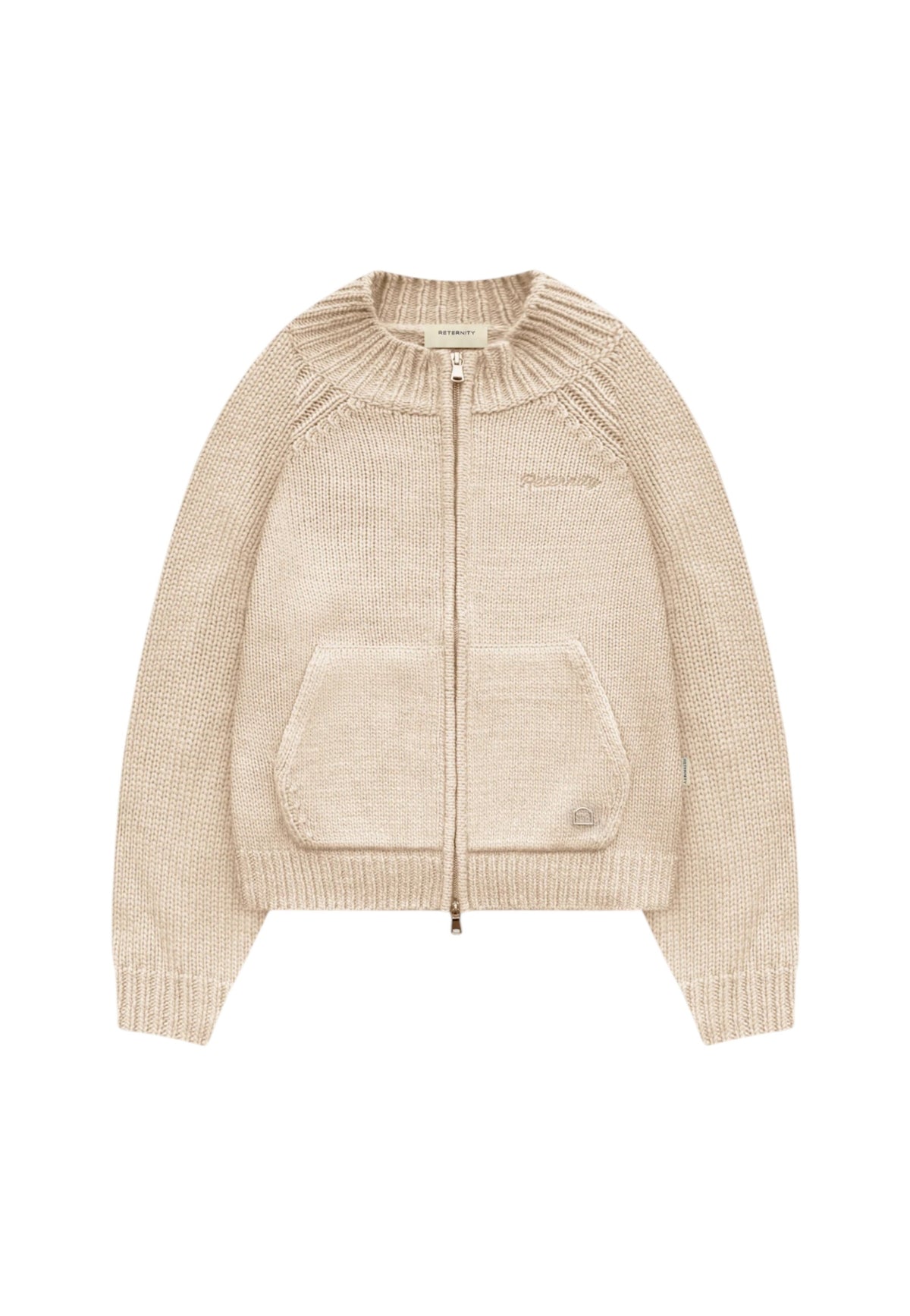 Reternity Eclat knit zipper sweater maglione con zip - Cream