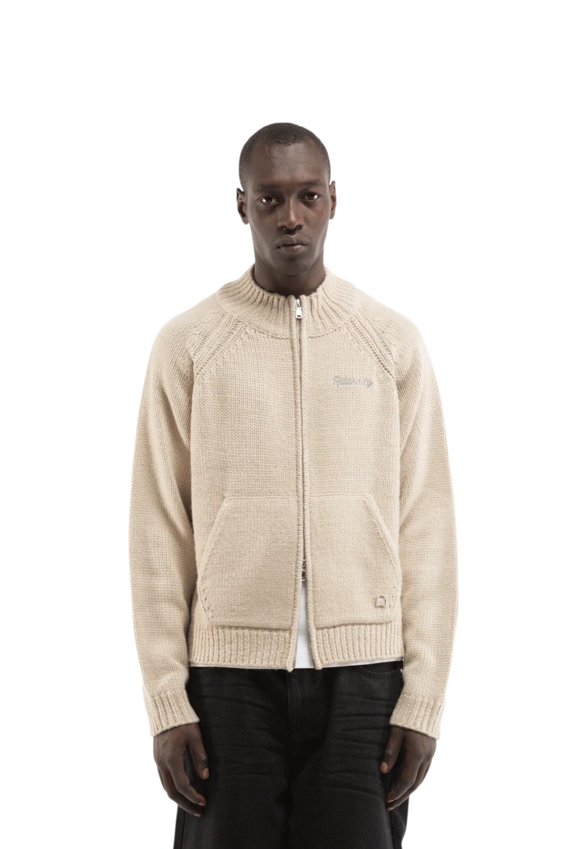 Reternity Eclat knit zipper sweater maglione con zip - Cream