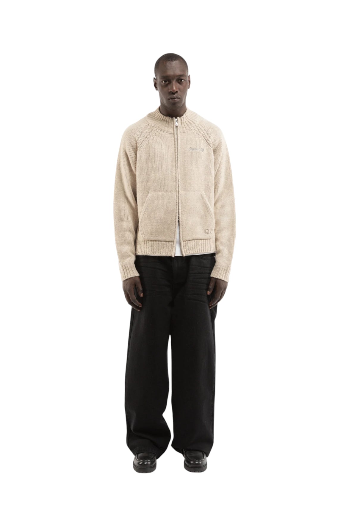 Reternity Eclat knit zipper sweater maglione con zip - Cream