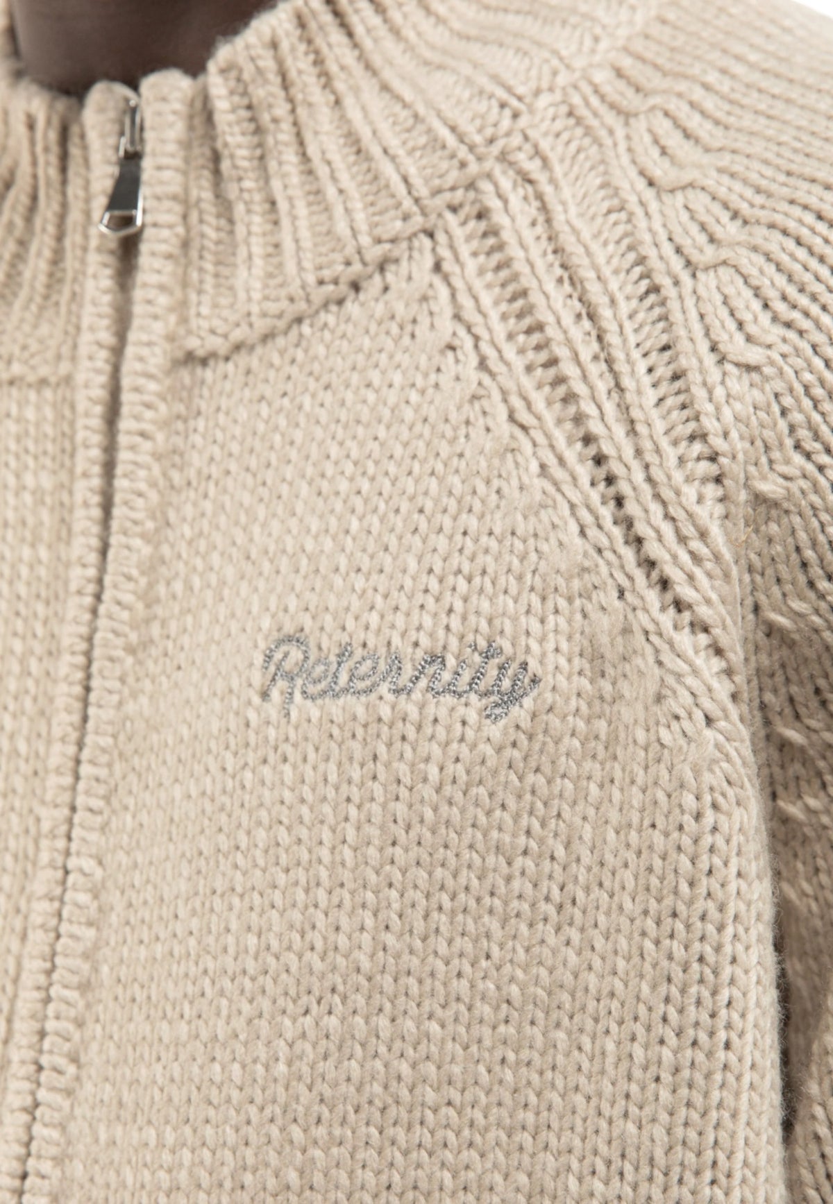 Reternity Eclat knit zipper sweater maglione con zip - Cream