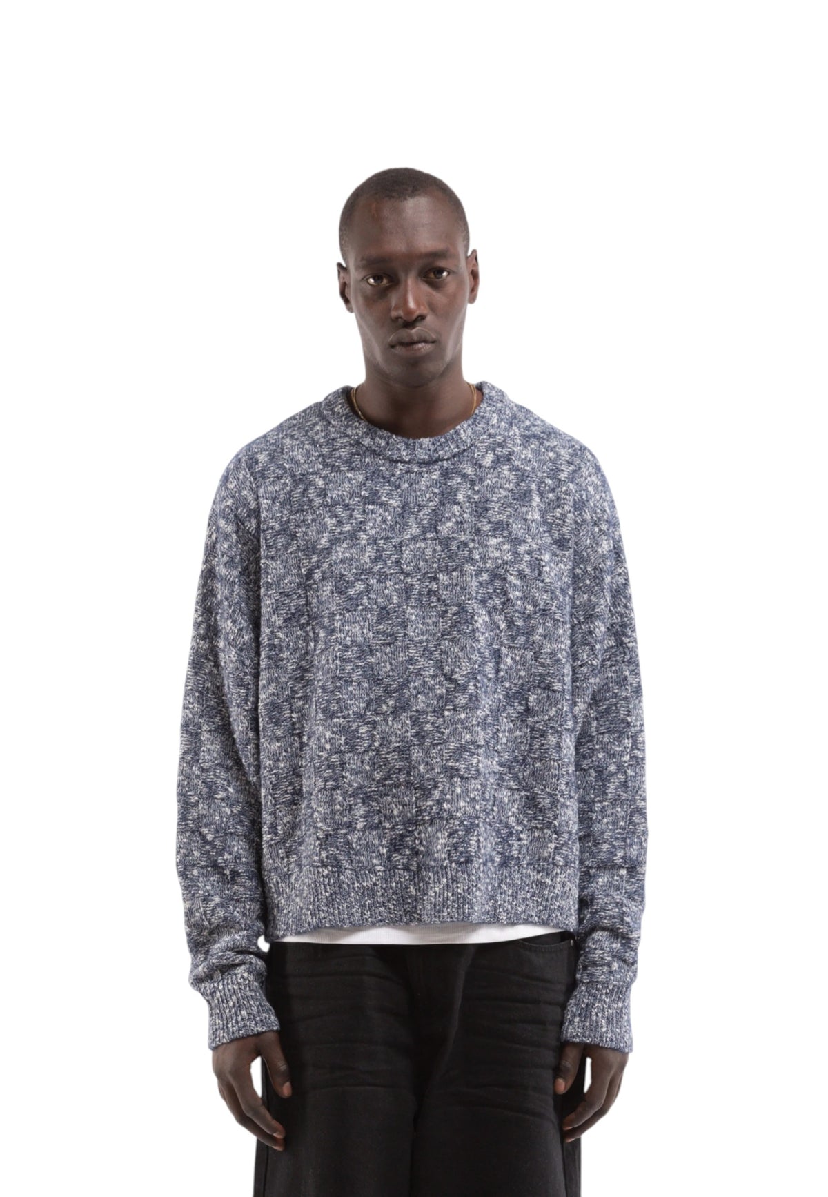 Reternity Artisan knit sweater maglione cropped - Navy