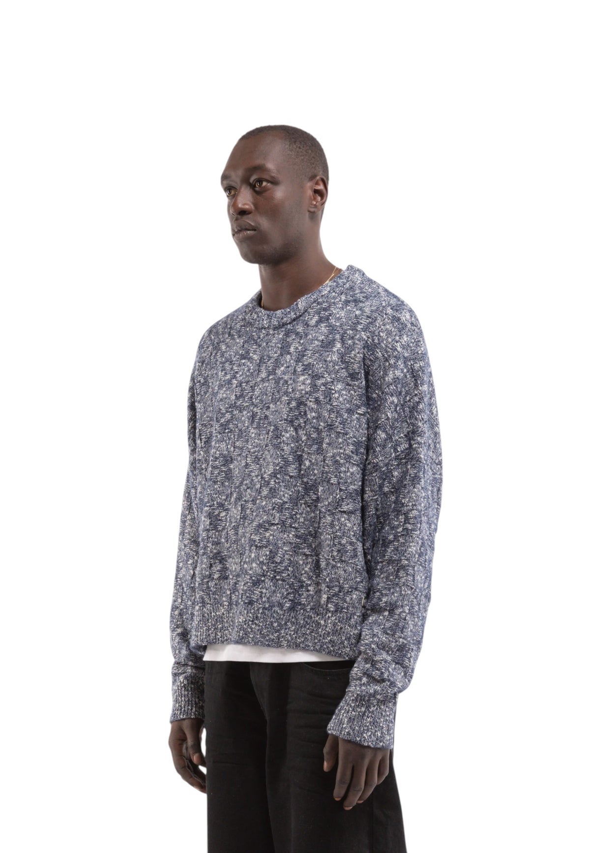 Reternity Artisan knit sweater maglione cropped - Navy