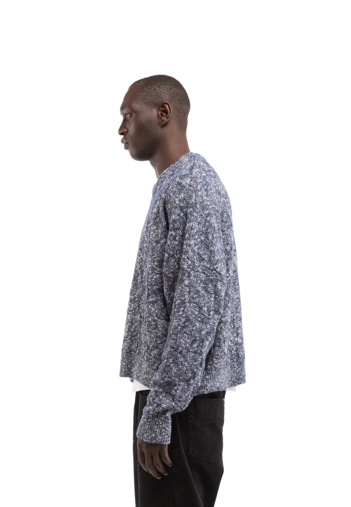 Reternity Artisan knit sweater maglione cropped - Navy